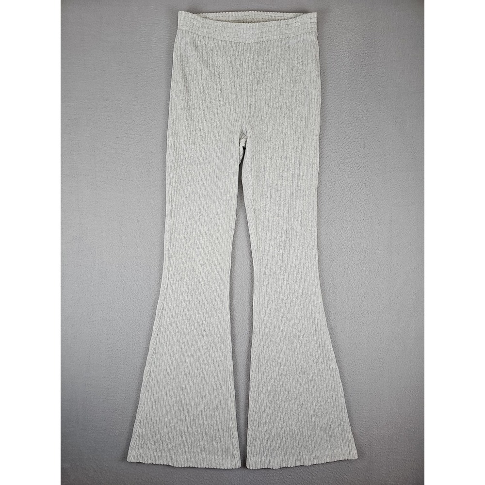 Aerie Pants Women's Small 26x31 Grey Ribbed High Rise Flare Bell‎ Bottom